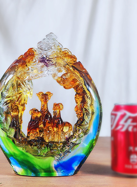 三羊开泰，新中式琉璃吉祥摆件