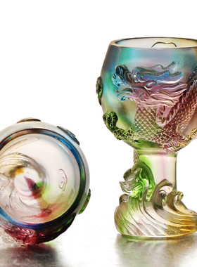 古法琉璃新婚对象情人节居家摆件