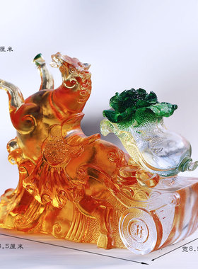 马上发财琉璃生肖马办公桌面书房前台风水摆放招财送礼工艺品摆件