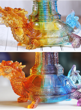 琉璃龙龟文昌塔九层吉祥摆件