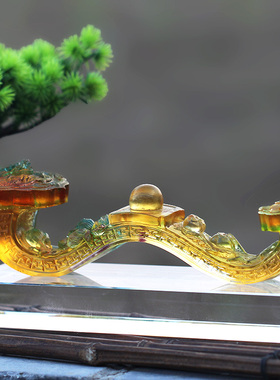 琉璃龙凤如意吉祥摆件乔迁送礼