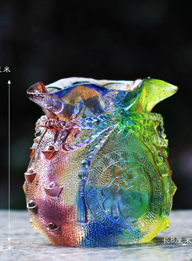 钱袋琉璃笔筒毛笔筒招财进宝工艺品摆件客厅桌面办公摆放工艺礼品