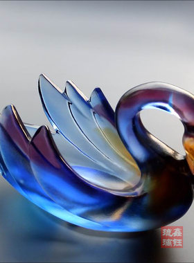 工艺古法琉璃水晶烟灰缸家居装饰