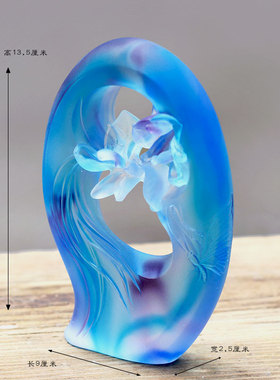 客厅琉璃兰花创意高档摆件