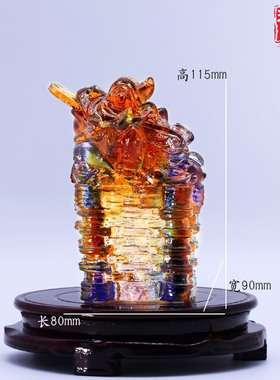汉风琉璃金蟾家居客厅办公桌摆件