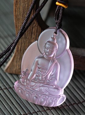 琉璃吊坠药师佛结缘项链工艺品