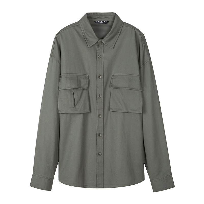 唐狮官方旗舰店2020秋新工装男衬衫 唐狮福悠衬衫