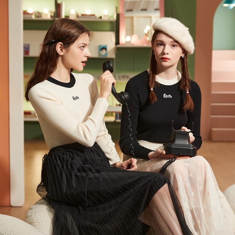 [芬达联名]唐狮2021秋冬新款潮内搭 唐狮喜之乐毛针织衫