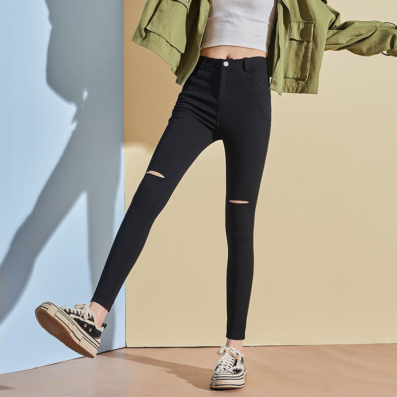 唐狮外穿春秋魔术小黑裤高腰打底裤 唐狮天悦打底裤