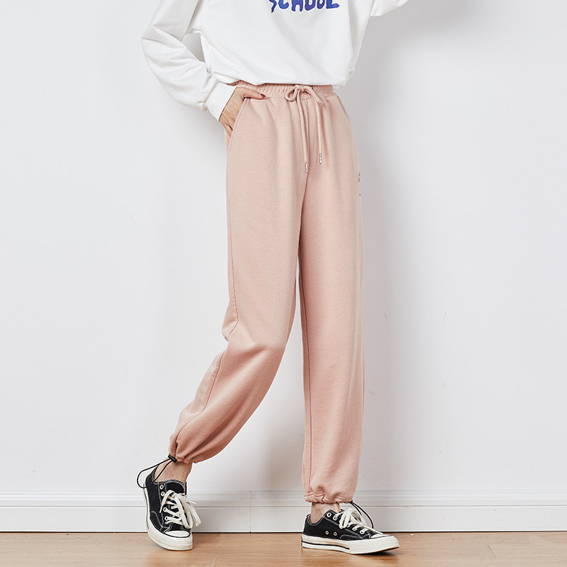 唐狮高腰女2020秋新款显瘦百搭卫裤 唐狮喜之乐休闲裤