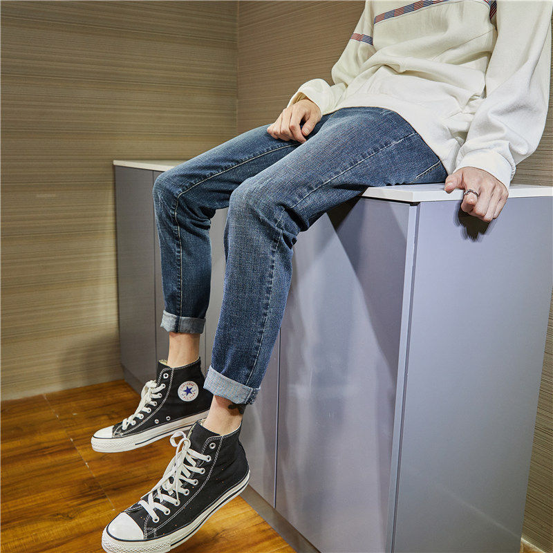 唐狮2020夏季修身小脚男士牛仔裤 唐狮喜之乐牛仔裤