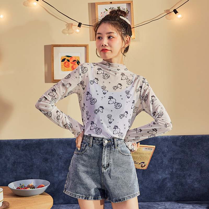 [史努比联名]唐狮2021春秋新款内搭 唐狮喜之乐T恤