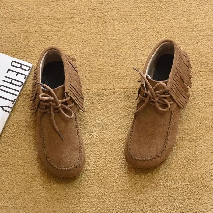 2025新款外贸秋季真皮平底短靴单靴圆头马丁靴流苏时装靴女鞋靴子,淘宝优惠券,粉丝福利购,淘宝优惠卷