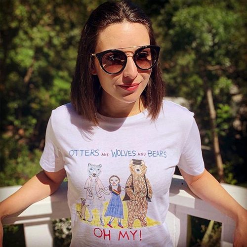 2023春夏新款Unfortunate Portrait名人插画涂鸦恶搞纯棉宽松T恤 - 图0