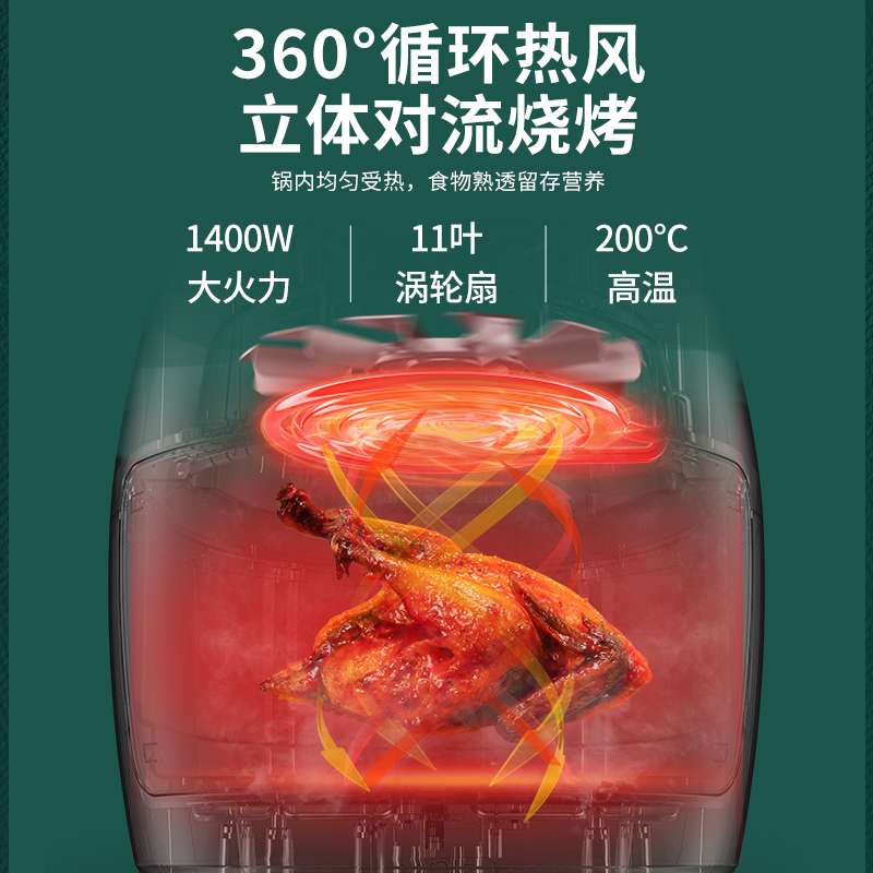 长虹中柏专卖店长虹空气炸锅家用新款十大品牌电烤箱一体机式多功能智能无油3