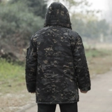 Камуфляжное длинное водонепроницаемое пальто, удерживающий тепло пуховик, увеличенная толщина, средней длины