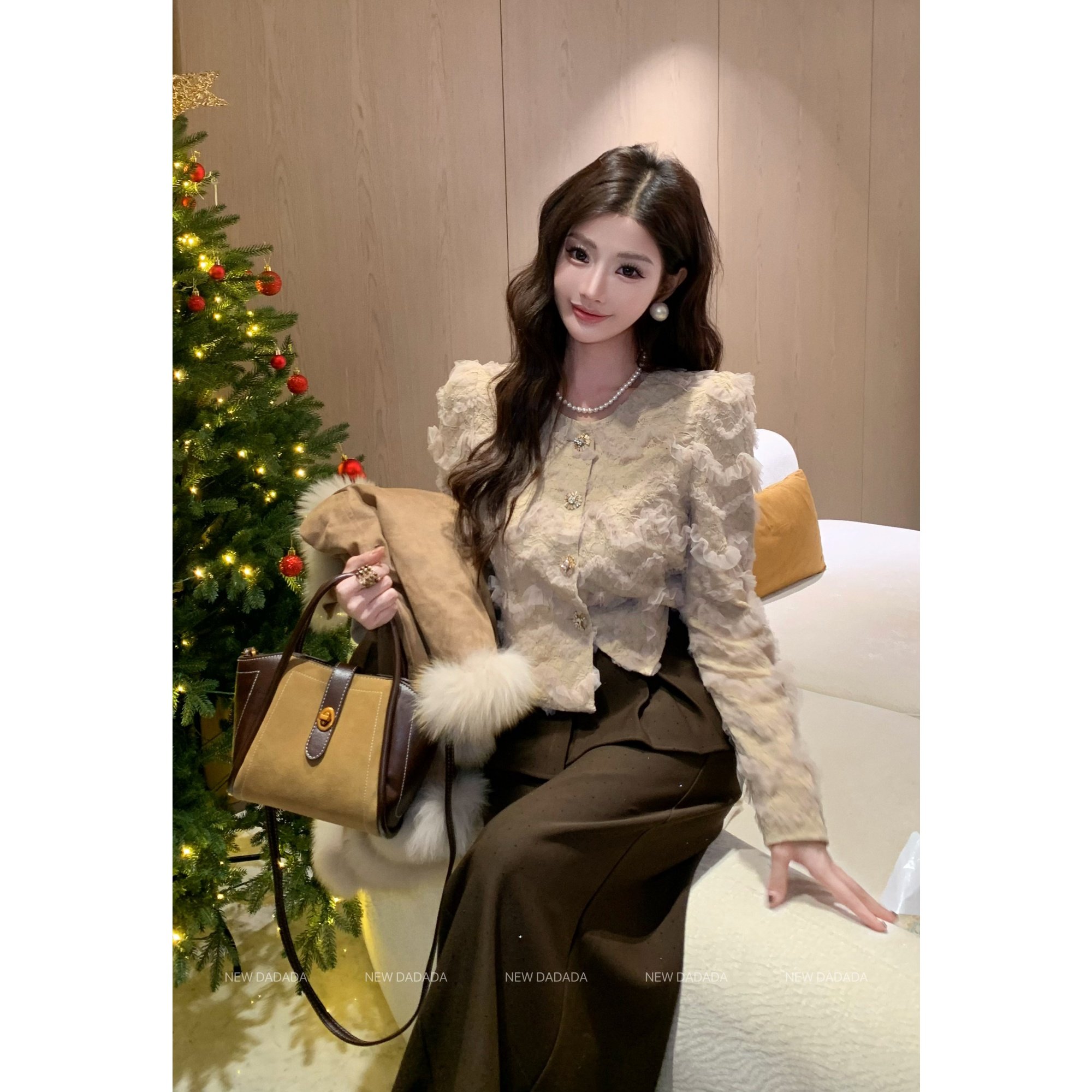 利达 NEW DADADA【奶油蕾丝小香】女士高端大气上档次时尚雪纺衫,淘宝优惠券,粉丝福利购,淘宝优惠卷