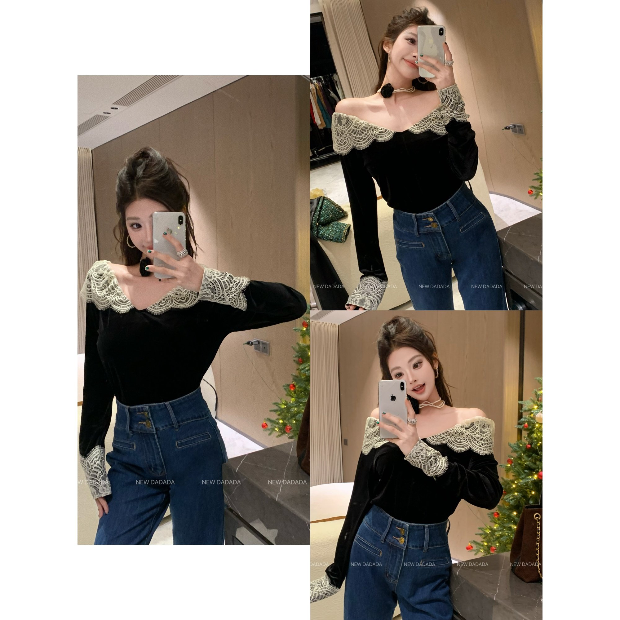 利达 NEW DADADA【绒绒蕾丝】独特漂亮针织衫女设计感小众高级感,淘宝优惠券,粉丝福利购,淘宝优惠卷