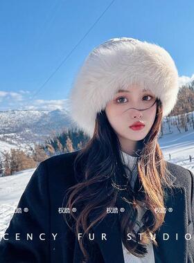 东北哈尔滨冬季毛绒帽子女大头围