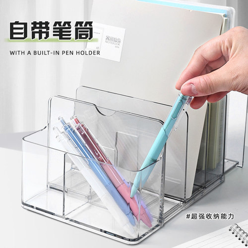 可伸缩书立架桌面书架挡板ins风收纳置物架学生书桌上固定书本立架透明分隔板折叠阅读架课桌神器亚克力书夹 - 图2