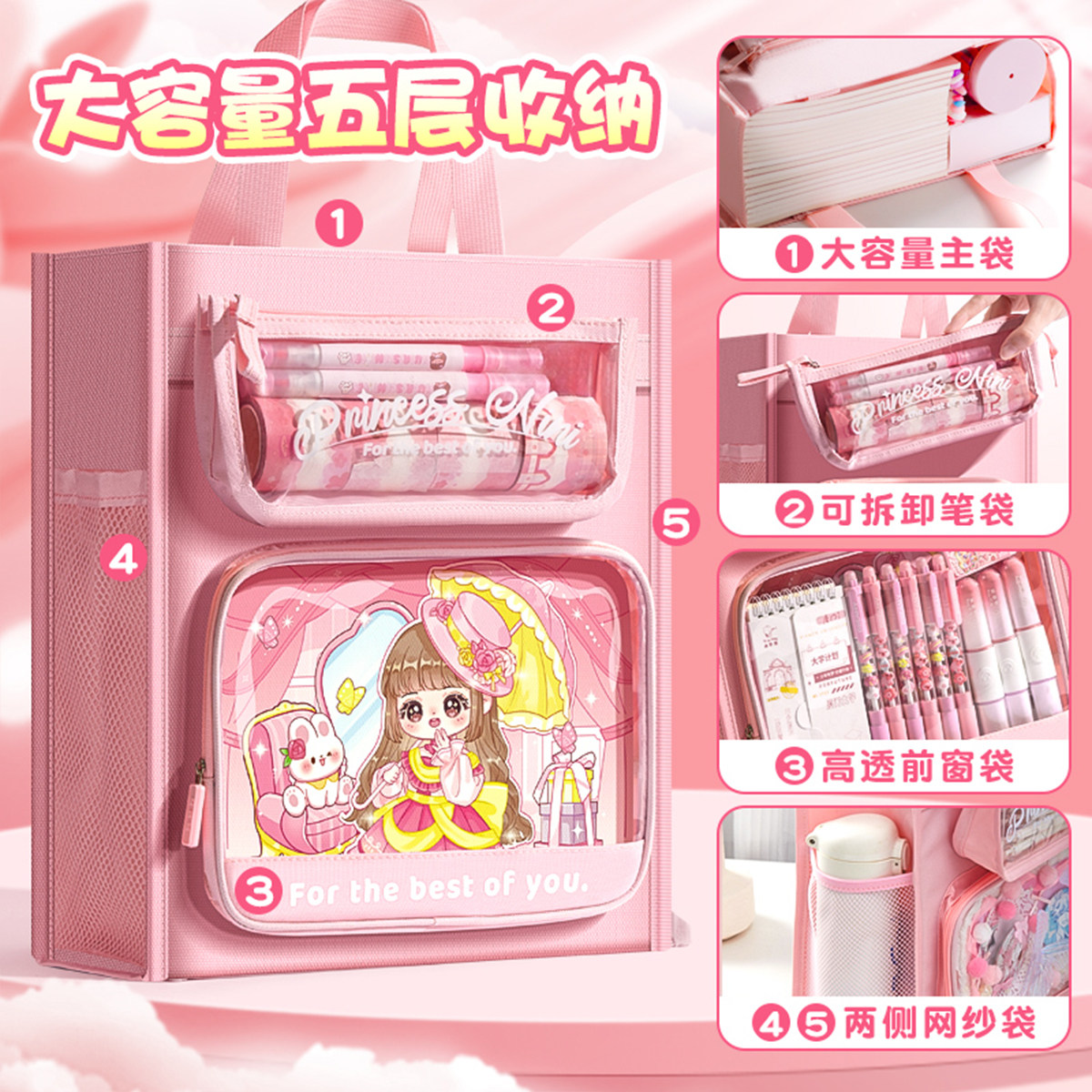 卡皮巴拉补习袋小学生手提袋高颜值学生拎书袋女孩儿童厚帆布补课包卡通大号美术袋男生作业书包装书专用袋子,淘宝优惠券,粉丝福利购,淘宝优惠卷