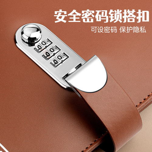 密码锁定期存折存单册收纳本多功能票据夹皮面2025新款家庭现金银行卡防水潮大容量收集存款活页支票专用夹子 - 图1