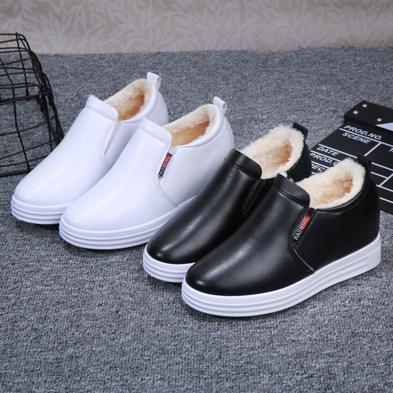 小白鞋女休闲2023新款春季乐福鞋内增高百搭网红百搭一脚蹬单鞋子,淘宝优惠券,粉丝福利购,淘宝优惠卷