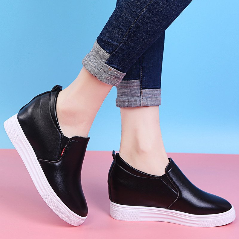 小白鞋女休闲2023新款春季乐福鞋内增高百搭网红百搭一脚蹬单鞋子,淘宝优惠券,粉丝福利购,淘宝优惠卷