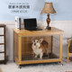 Wooden small and medium dog separated dog cage with toilet