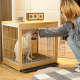Wooden small and medium dog separated dog cage with toilet