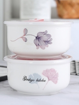 Refreshing Box Ceramic Refreshing Bowl with lid Refrigerator Seal bowl Blister Noodle Bowl for work with dinner microwave special lunch box