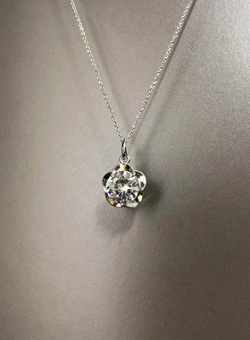 Vintage古着 Silver heart lotus项链