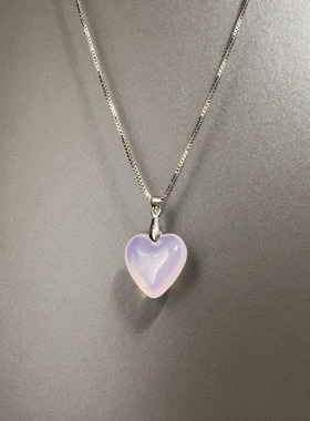 Vintage古着 Crystal Blush Heart项链