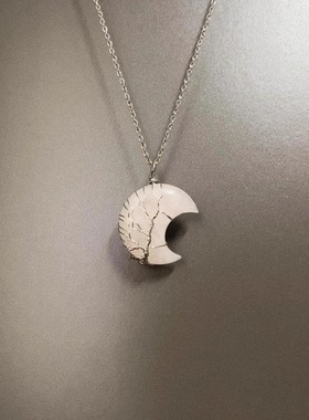 Vintage古着 Blue Crystal Moon项链