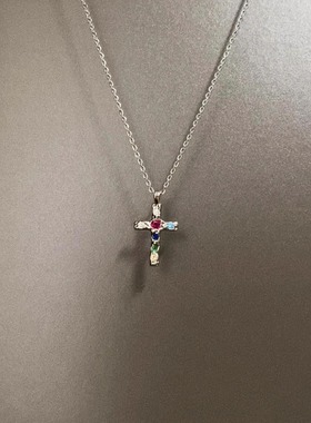 Vintage古着 Zircon cross项链