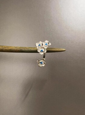 Vintage古着 Small fresh blue flowers戒指