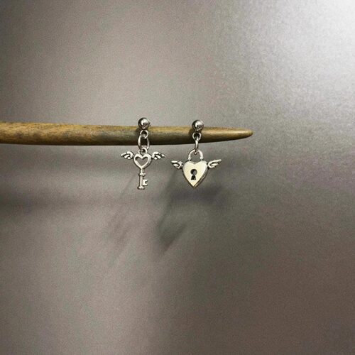 Vintage古着 The lock of love耳饰 - 图0