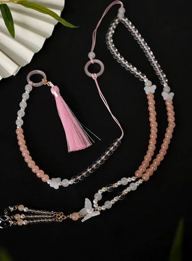 压襟汉服古风莲花新中式流苏配饰