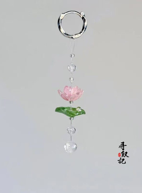 「夏雨初荷」滴胶耳扣精致古风小众设计新中式国风荷花手作耳饰女