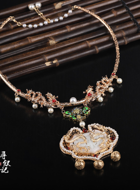 富贵古风新年长款项链仿玉