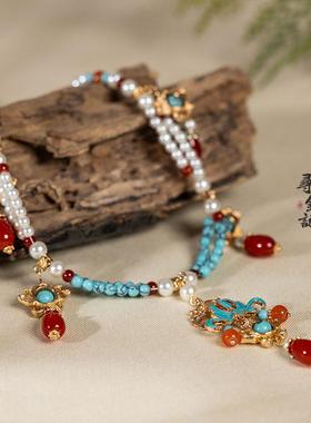 古风白鹿皇后新中式软璎珞项链