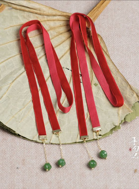 2025哪吒魔童cos汉服同款红绳发饰项圈发夹演出服装儿童头饰配饰