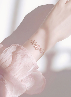 落英缤纷纯银樱花项链女