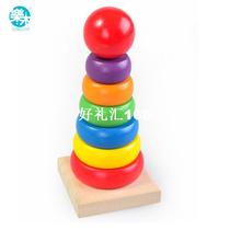 Children Baby wooden toys Rainbow Tower blocks babys Educat