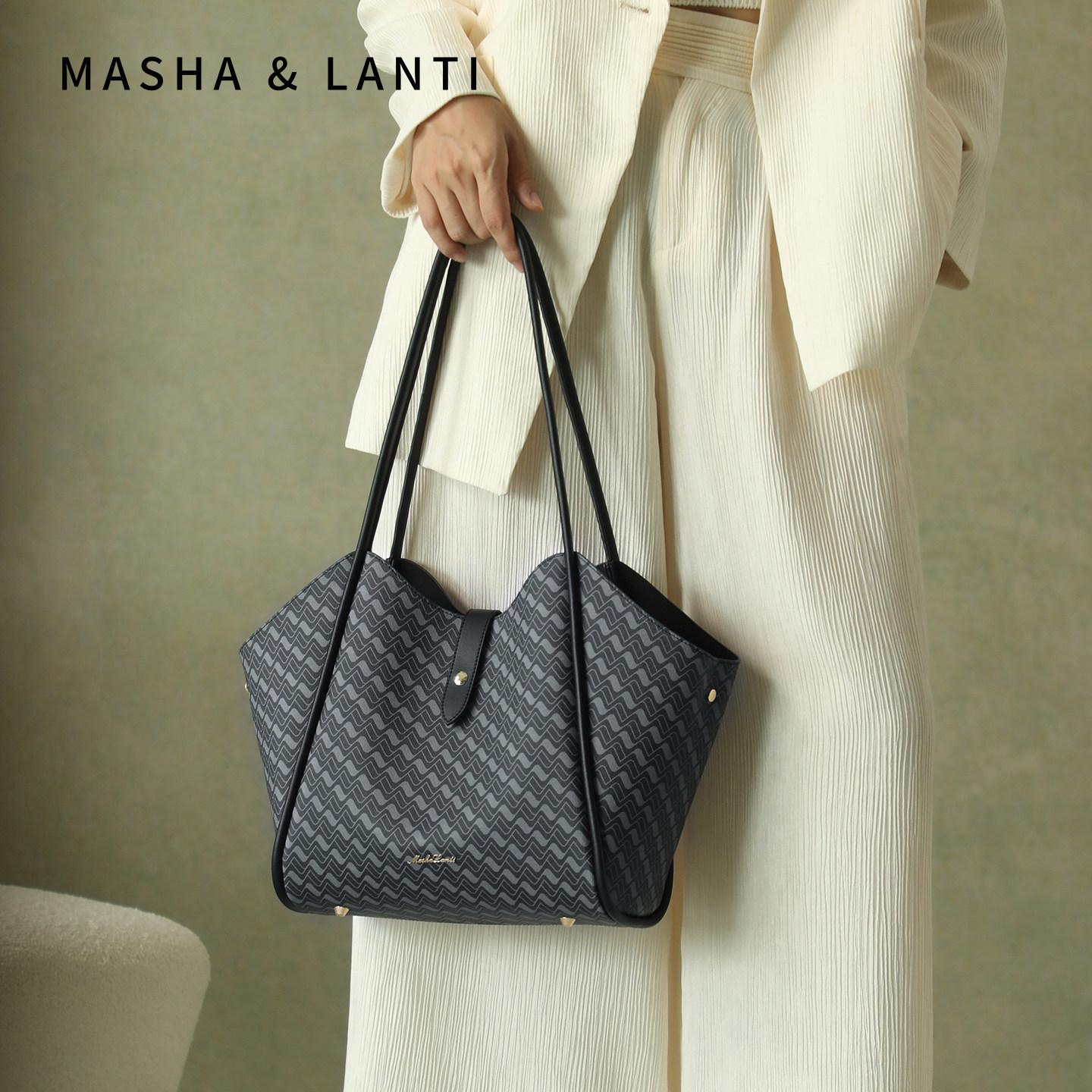 马莎兰缇【越过山海】浪峰包 2026新款轻奢高级大容量通勤托特包,淘宝优惠券,粉丝福利购,淘宝优惠卷