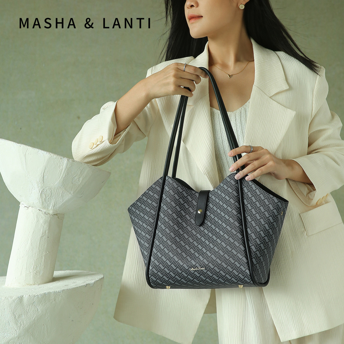 马莎兰缇【越过山海】浪峰包 2026新款轻奢高级大容量通勤托特包,淘宝优惠券,粉丝福利购,淘宝优惠卷