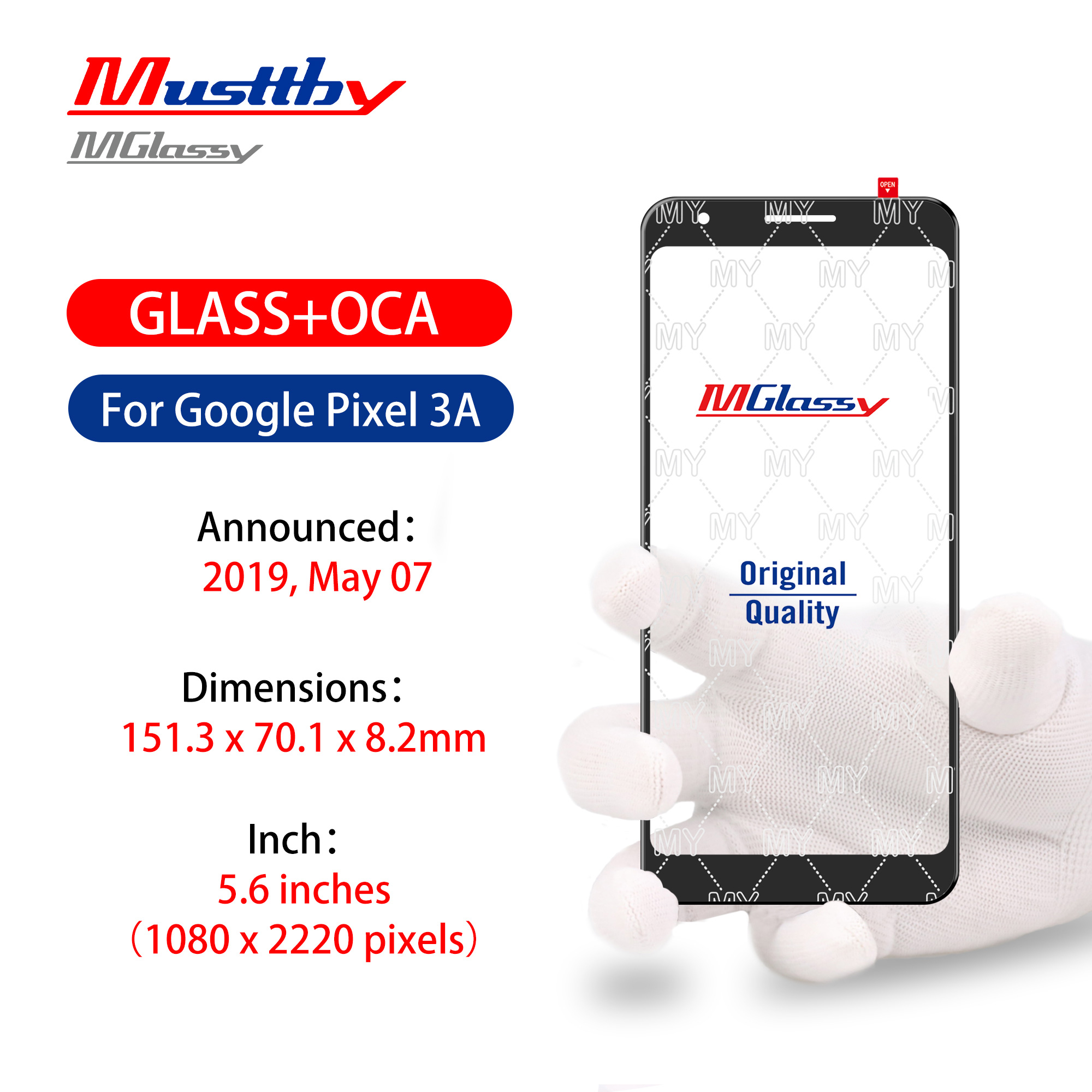 Musttby盖板适用于谷歌Pixel3/3A/3XL/4A/5A/6A/7A/8PRO触摸面板 - 图2