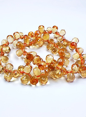 【菲璐】收藏级橘黄巴西水滴黄水晶手链女天然水晶手串男女礼物