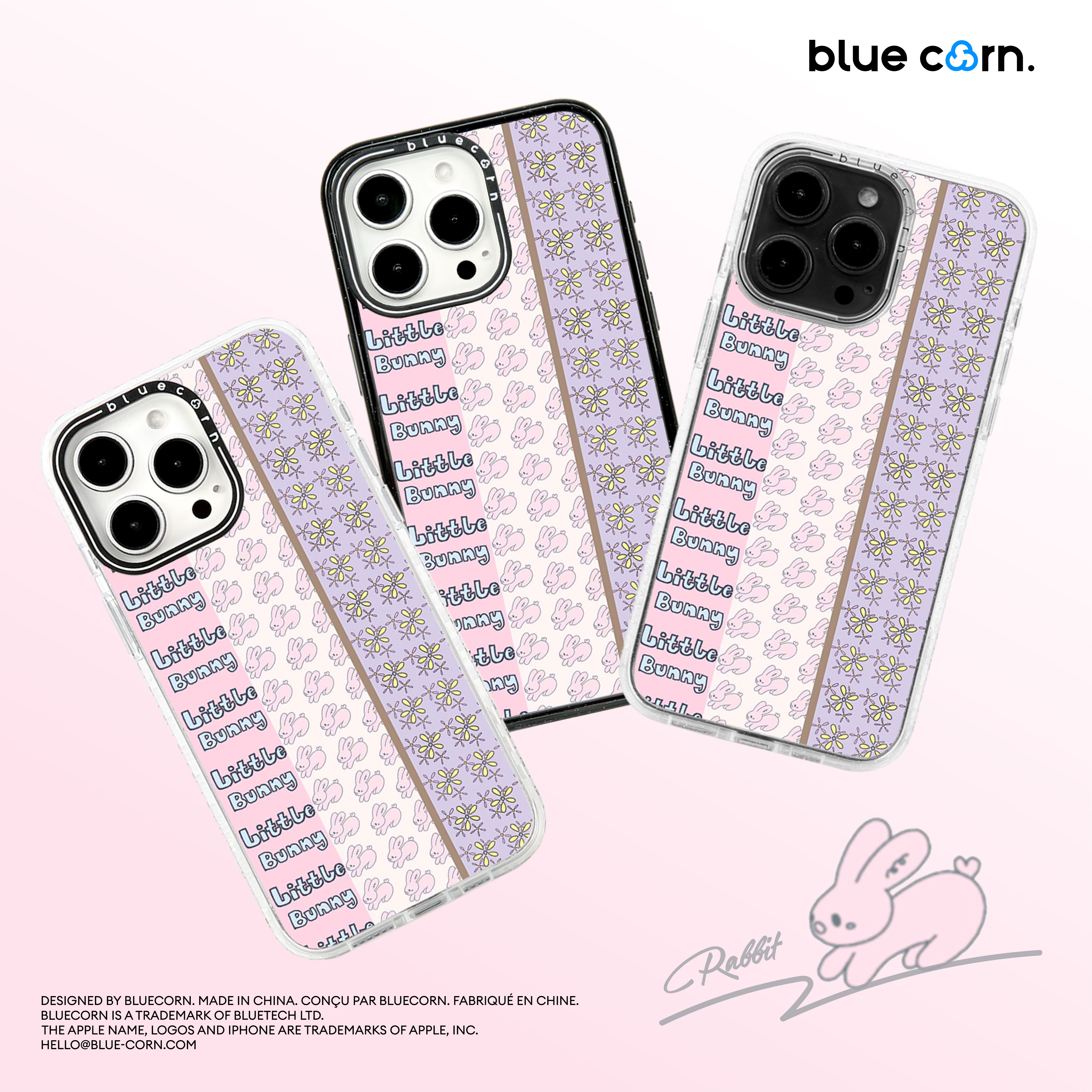 【bluecorn】蓝色苞米新款LittleBunny适用于iPhone 17/16/15 PRO MAX magsafe磨砂满印磁吸防摔手机壳保护套 - 图1