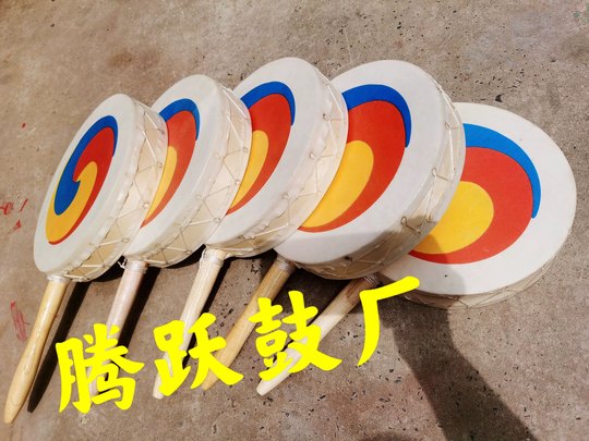 Корейский бубен, танцевальный барабан, танцевальный веревочный барабан, корейский плоский барабан, корейский барабан с ручкой